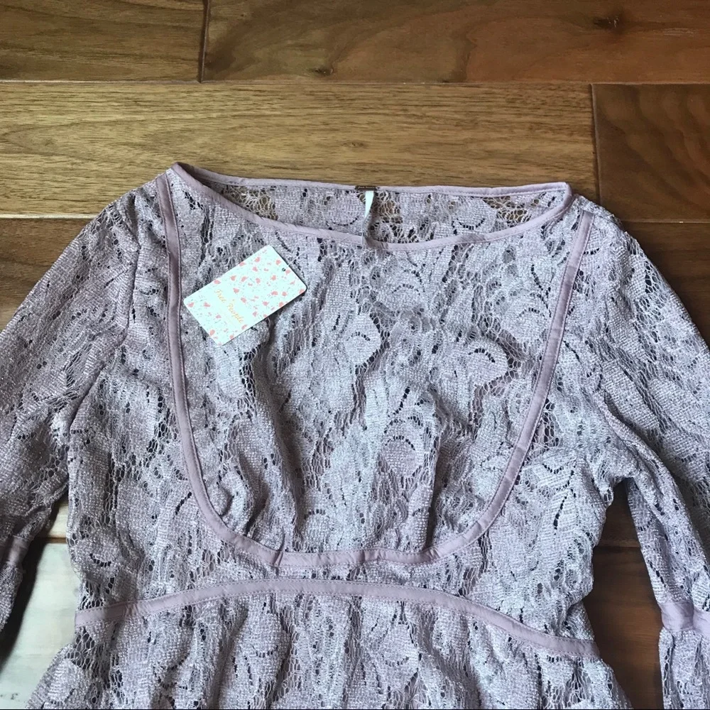 Free People Rubi Lace Lavender Mini Dress Size XS NEW